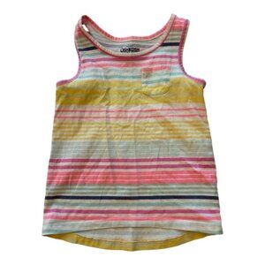 OshKosh B'gosh Striped Tank Top 4/5 - Girls Summer Rainbow Sleeveless (2602-1)